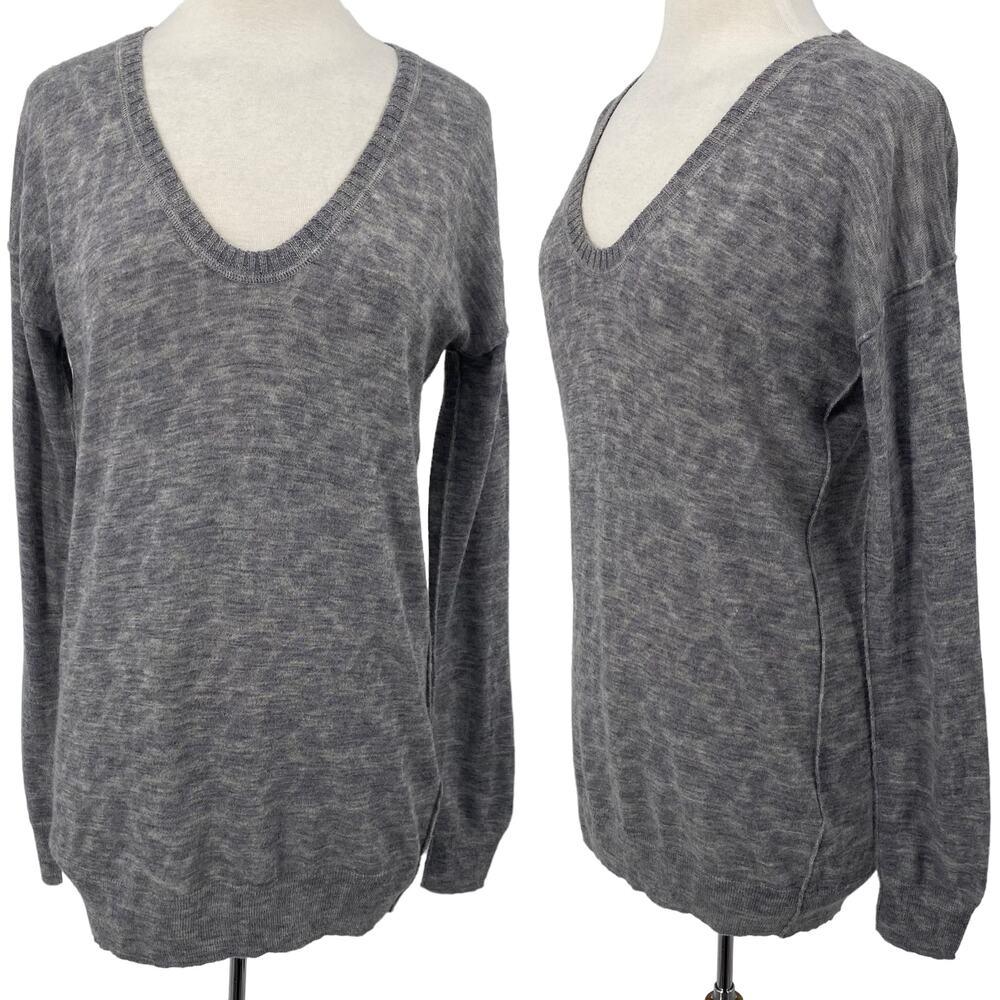 Rebecca Taylor Gray V-Neck Sweater